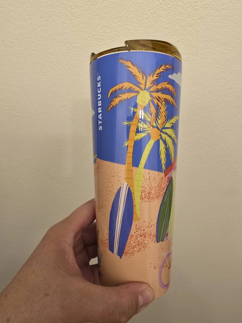 NWT Starbucks 2026 LATAM Summer Beach Scene Stainless Steel Tumbler